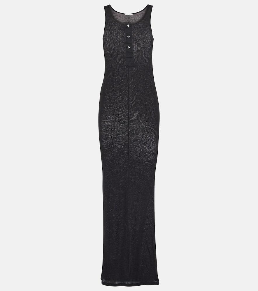 ami paris knitted cotton maxi dress