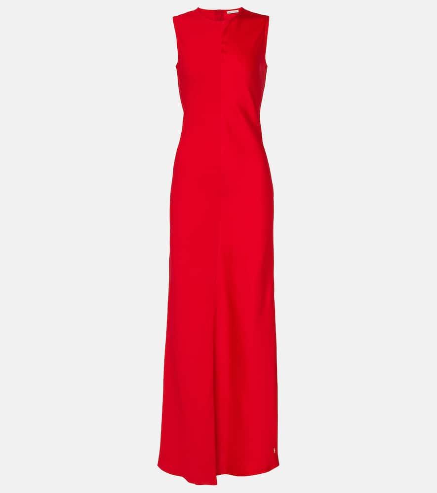 ami paris paneled satin maxi dress