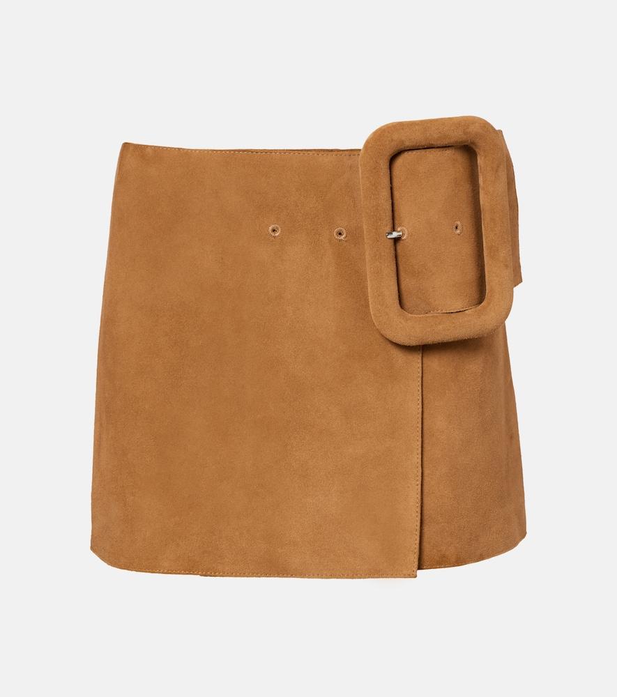 ami paris suede miniskirt