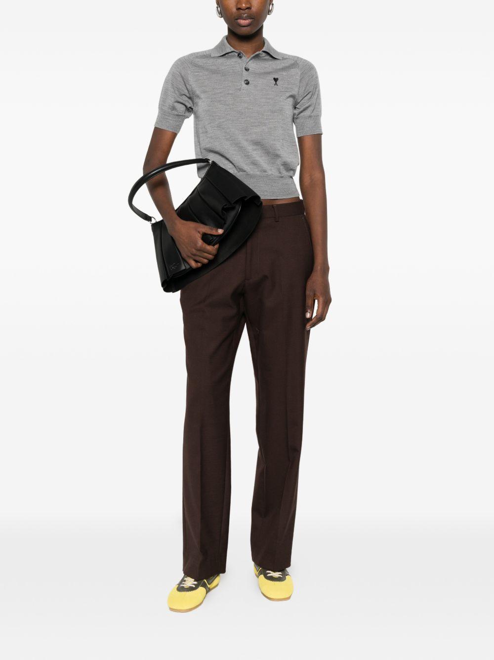 ami paris t-shirts and polos grey merino - women