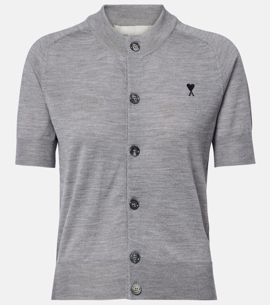 ami paris wool cardigan