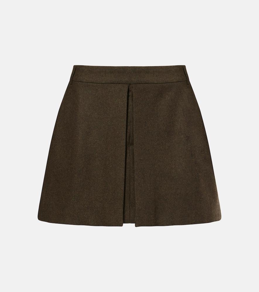 ami paris wool flannel miniskirt
