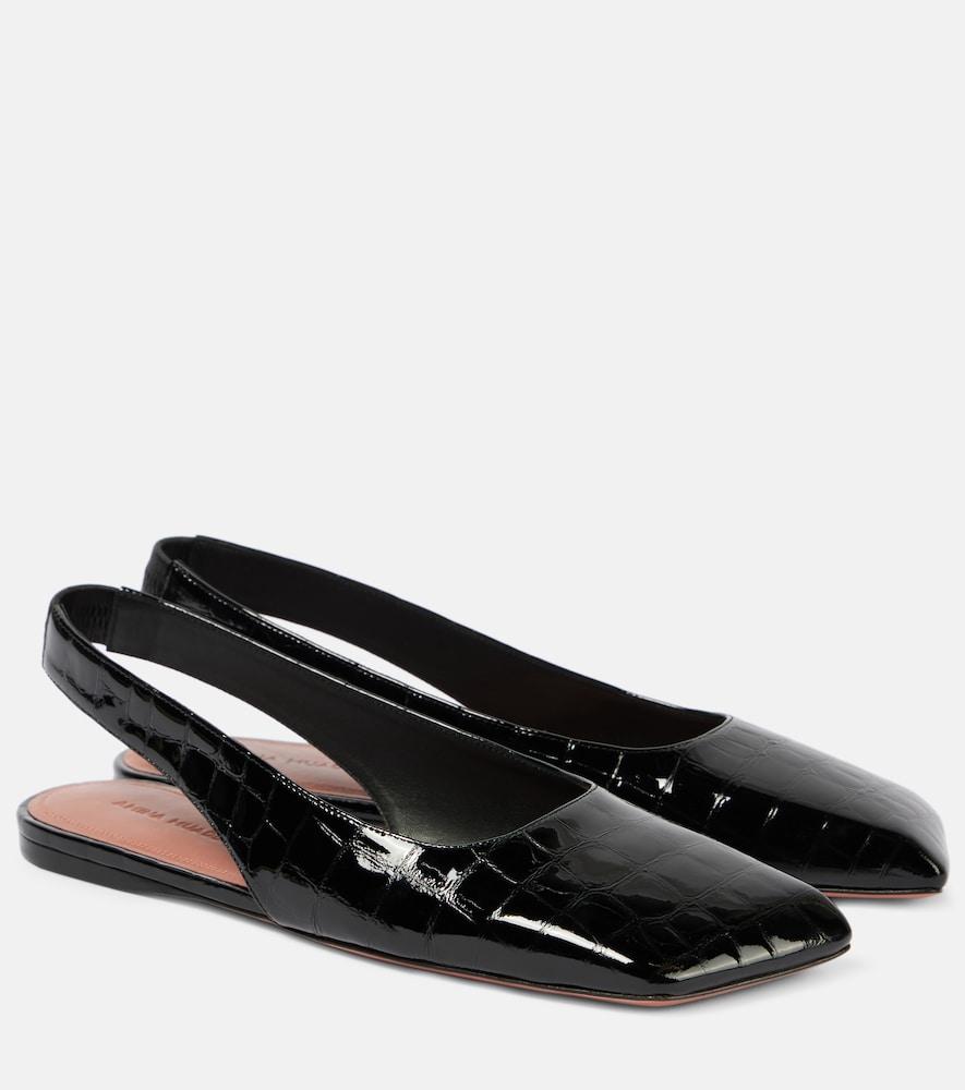 amina muaddi ane patent leather slingback flats