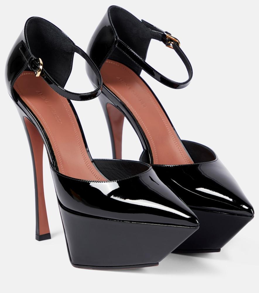 amina muaddi angelica patent leather platform pumps