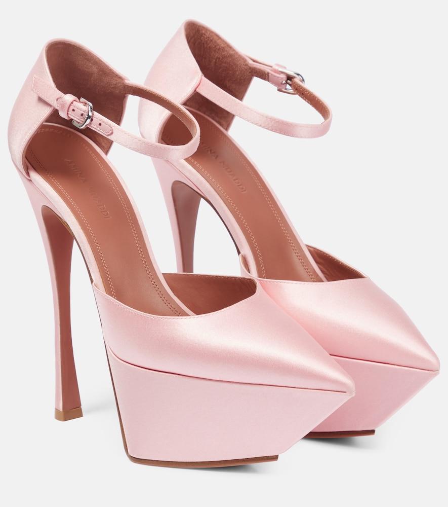 amina muaddi angelica satin platform pumps