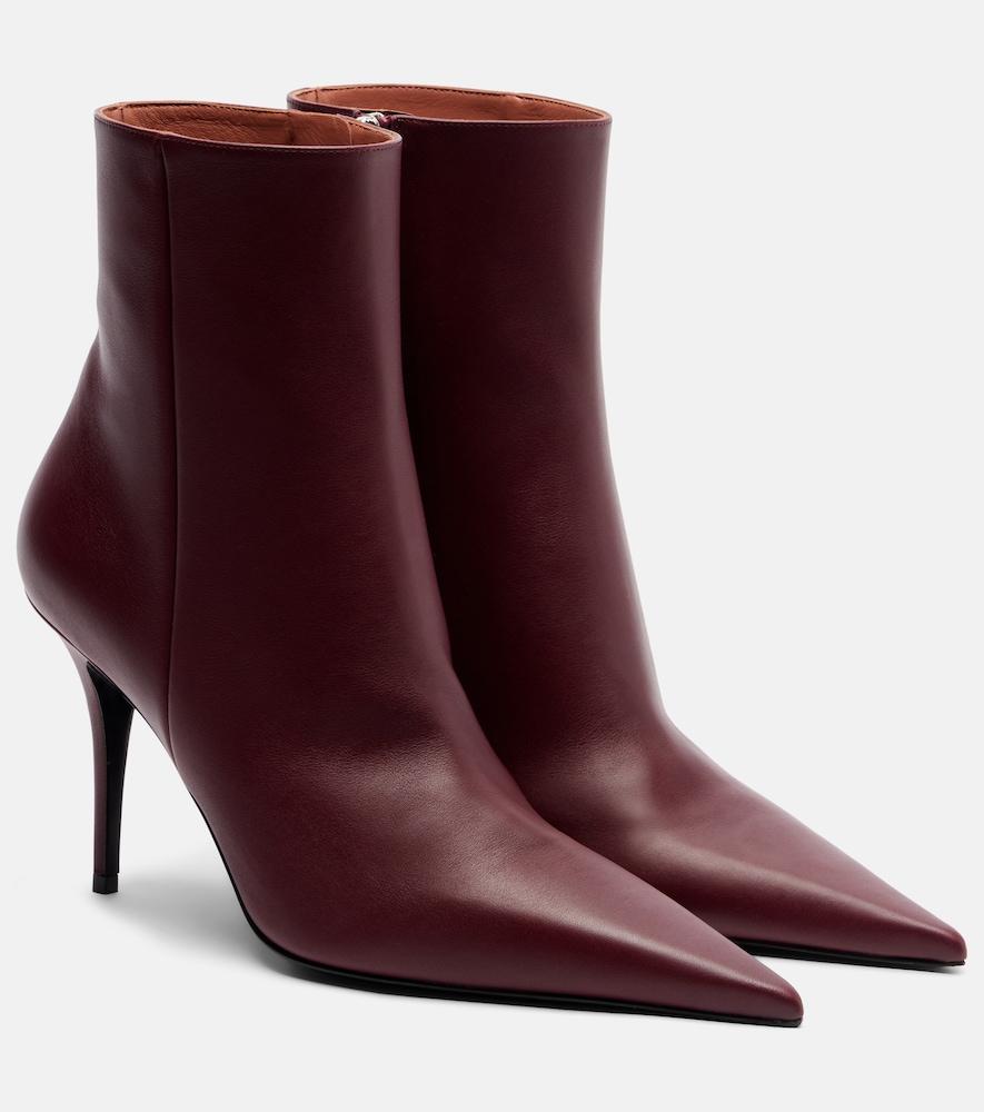 amina muaddi barbara 90 leather ankle boots