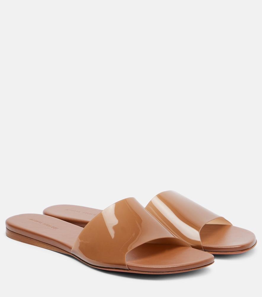 amina muaddi bianca glass 95 mules