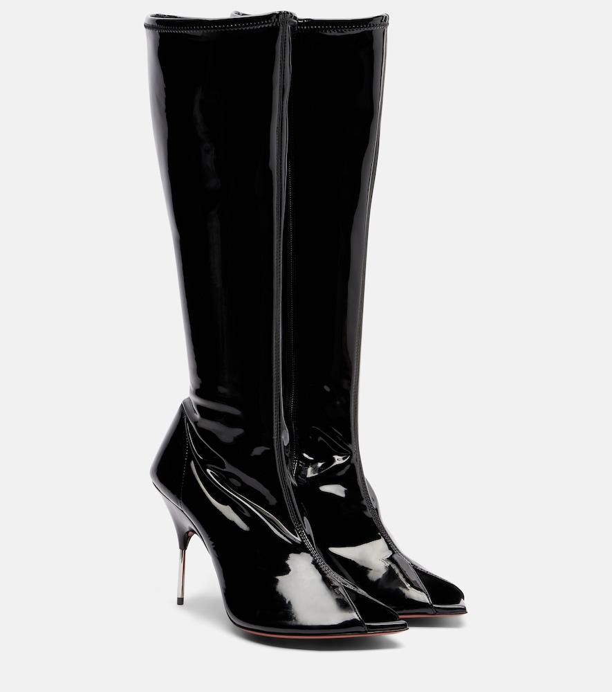 amina muaddi bruna 95 patent leather knee