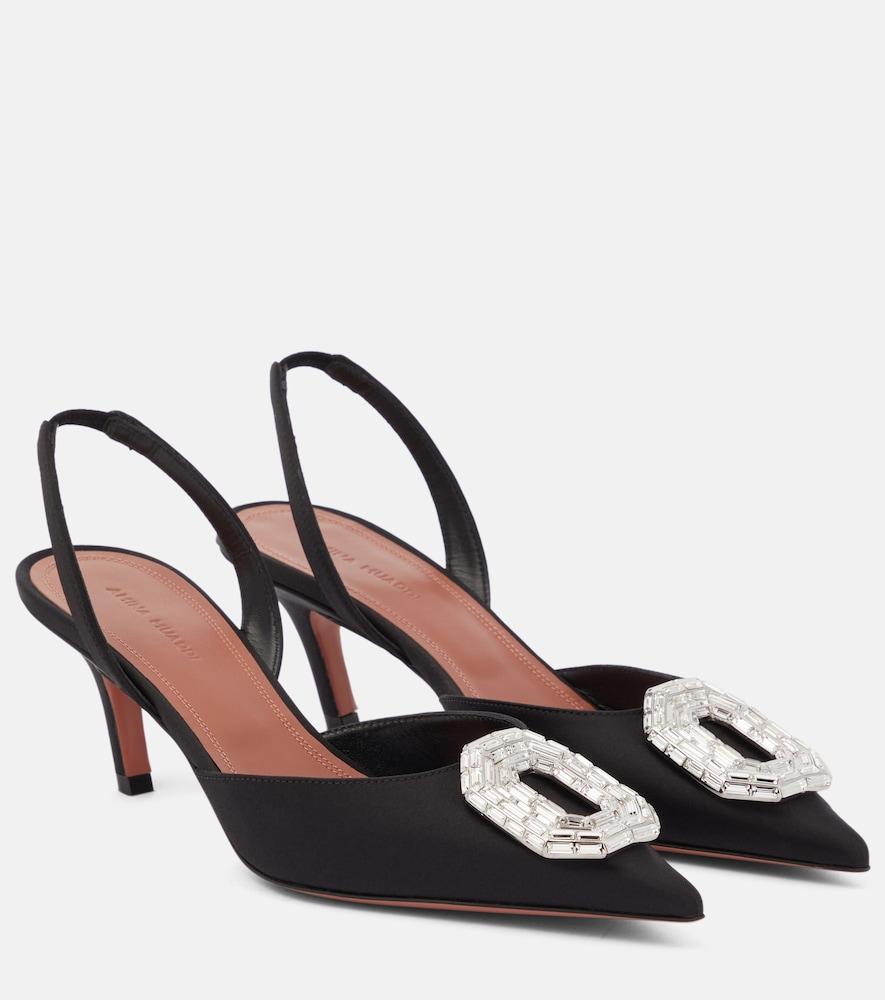 amina muaddi camelia satin slingback pumps