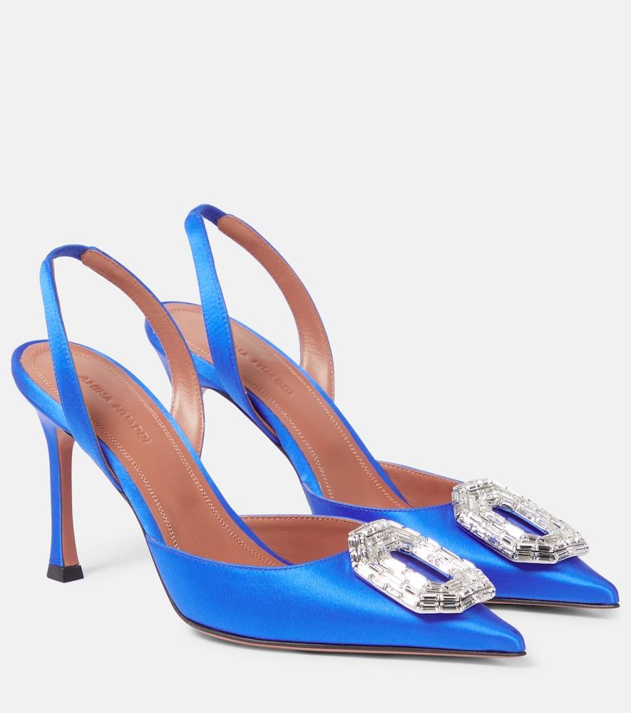amina muaddi camelia silk satin slingback pumps