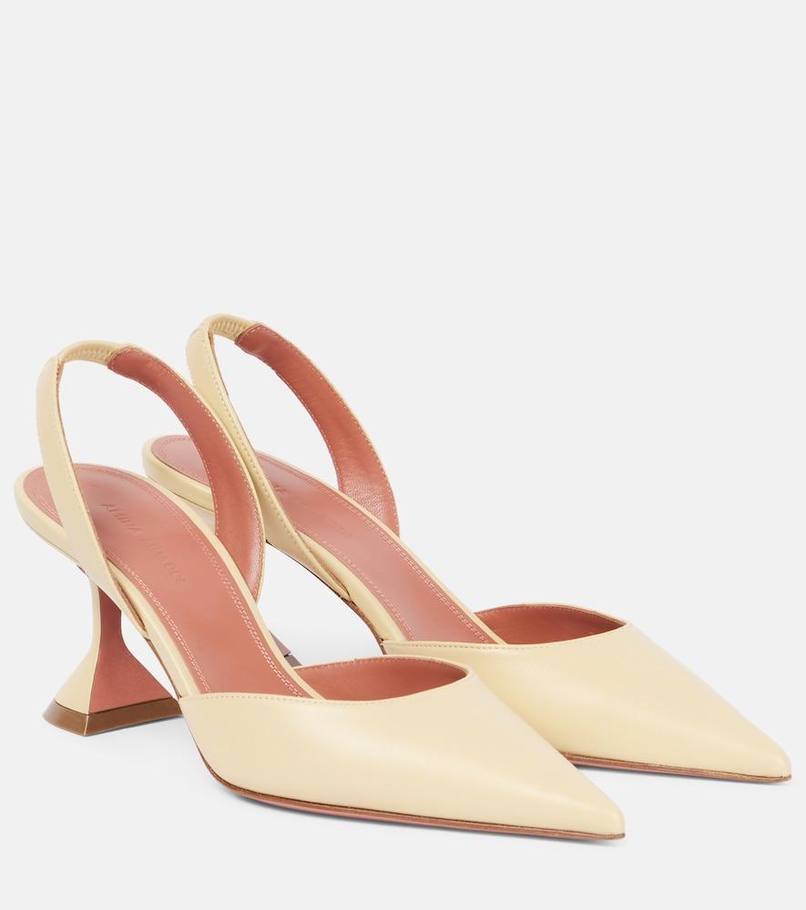 amina muaddi holli 70 leather slingback pumps
