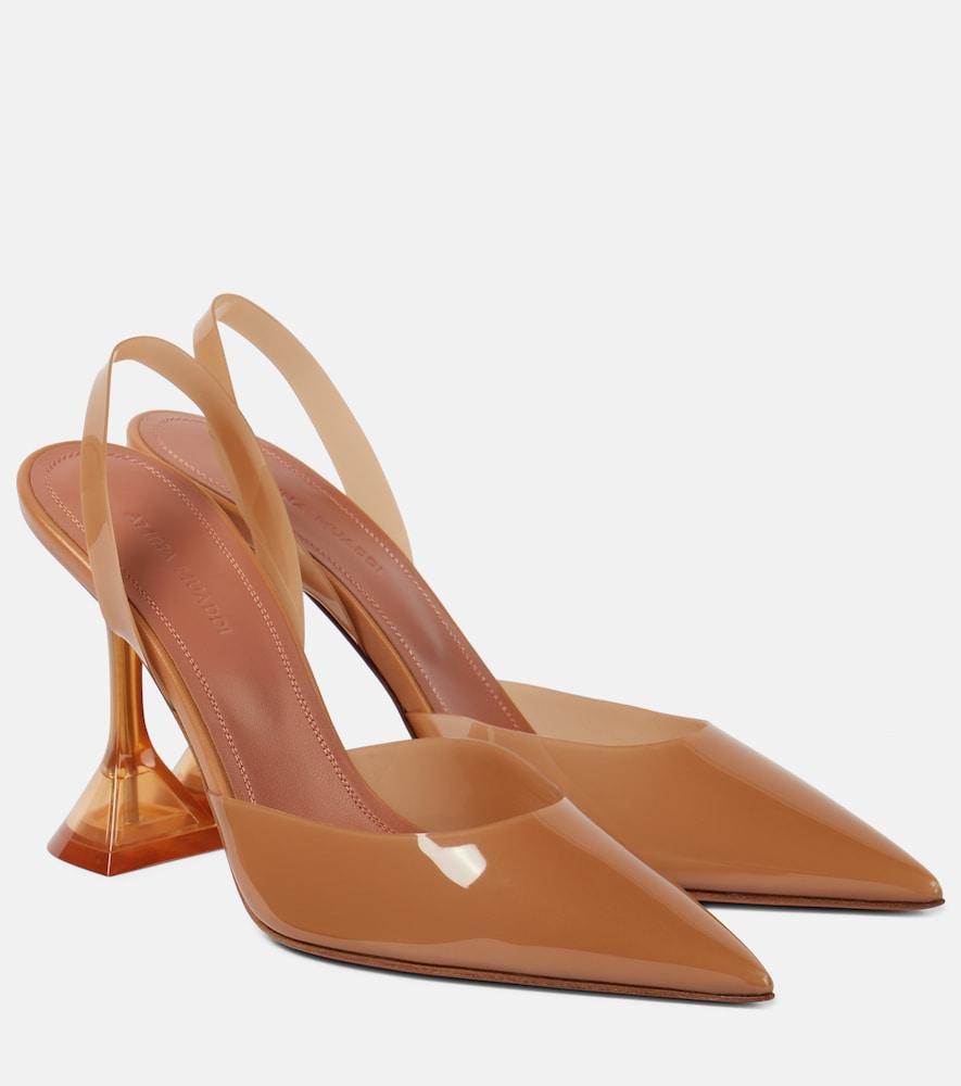 amina muaddi holli glass 95 pvc slingback pumps