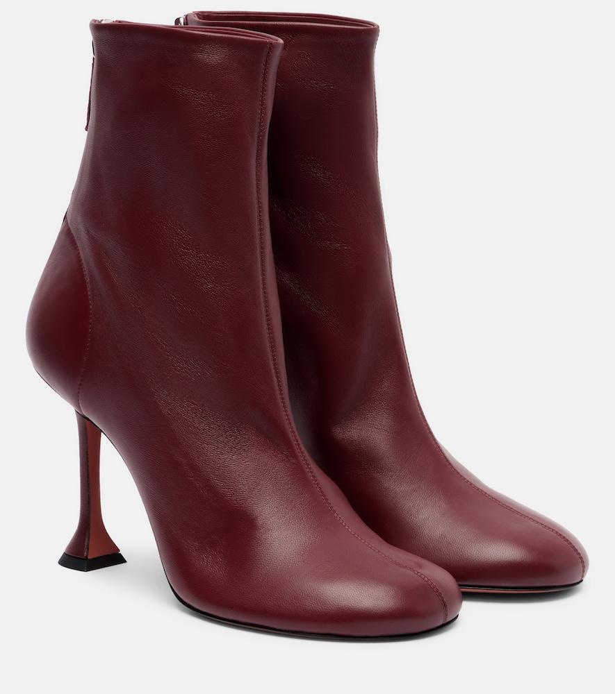 amina muaddi iris 95 leather ankle boots