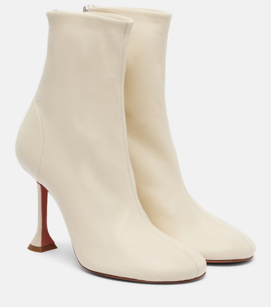 amina muaddi iris 95 leather ankle boots