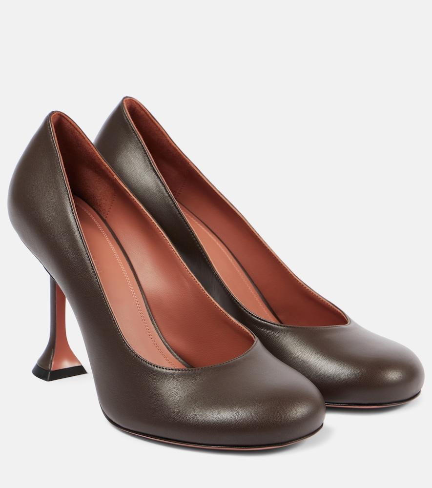 amina muaddi iris 95 leather pumps