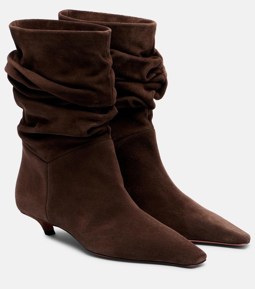 amina muaddi jamie 25 suede ankle boots