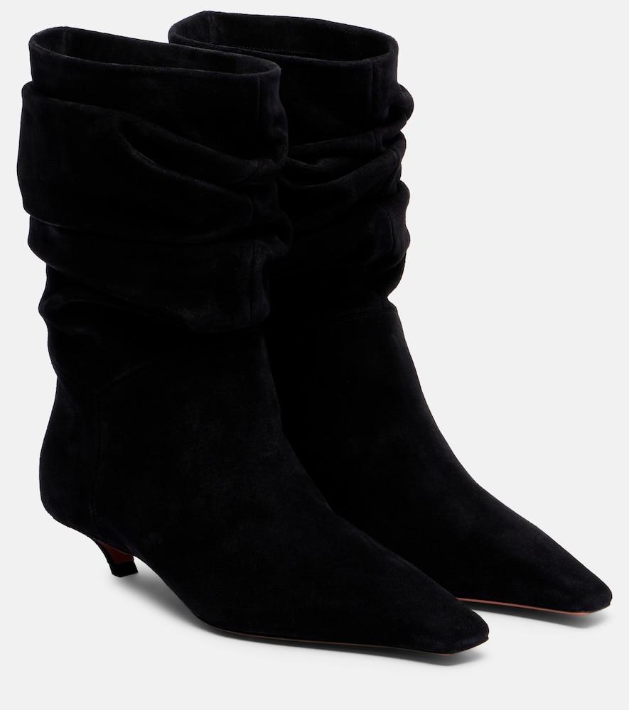 amina muaddi jamie 25 suede ankle boots