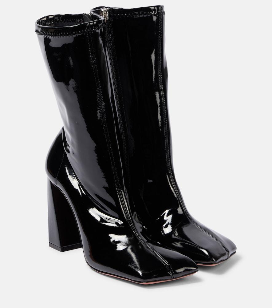 amina muaddi marine 95 latex ankle boots