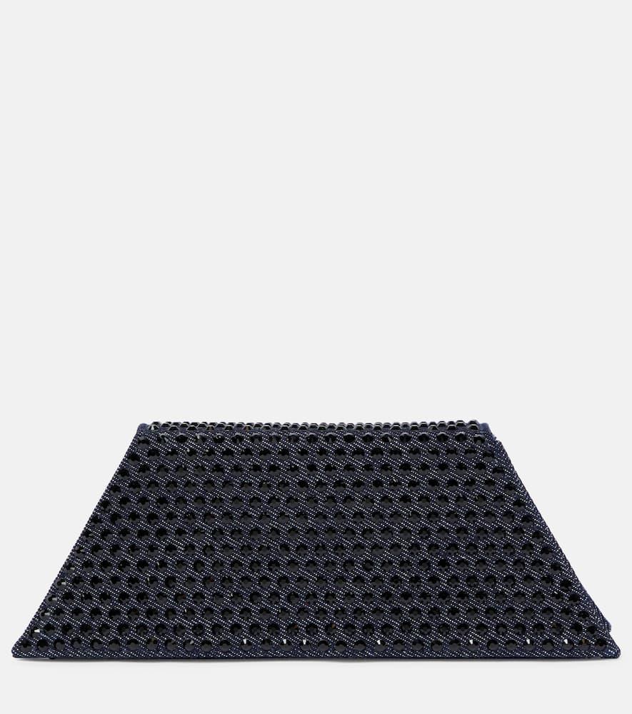 amina muaddi superamini yigit denim clutch