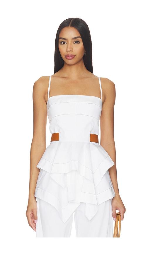 amir taghi alyson top in white.