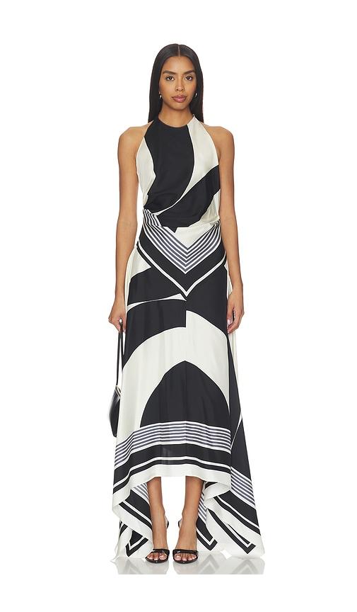 amir taghi janelle dress in black,white.