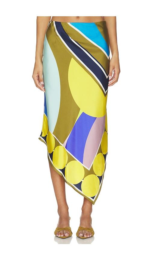 amir taghi pilar skirt in olive,blue.