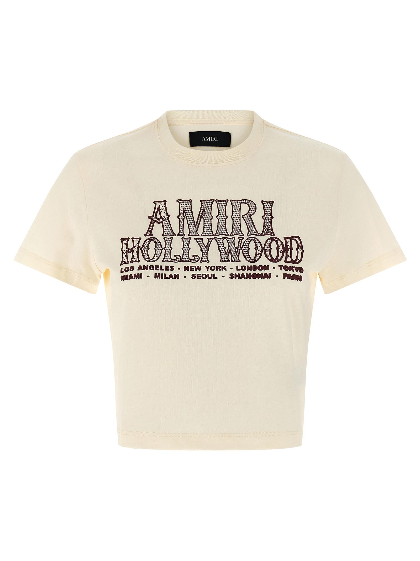 amiri hollywood tee t-shirt white cotton - women