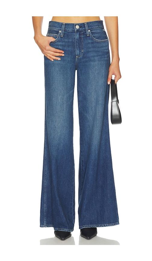 amo denim faith flare jeans in blue.