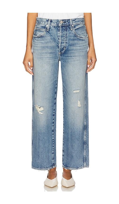 amo denim hattie wide leg jeans in blue.