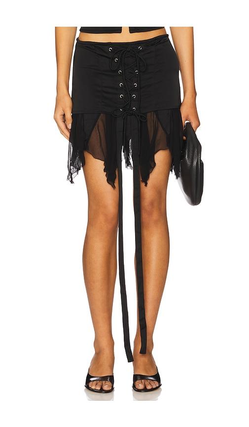 amor mia metamorphosis mini skirt in black.