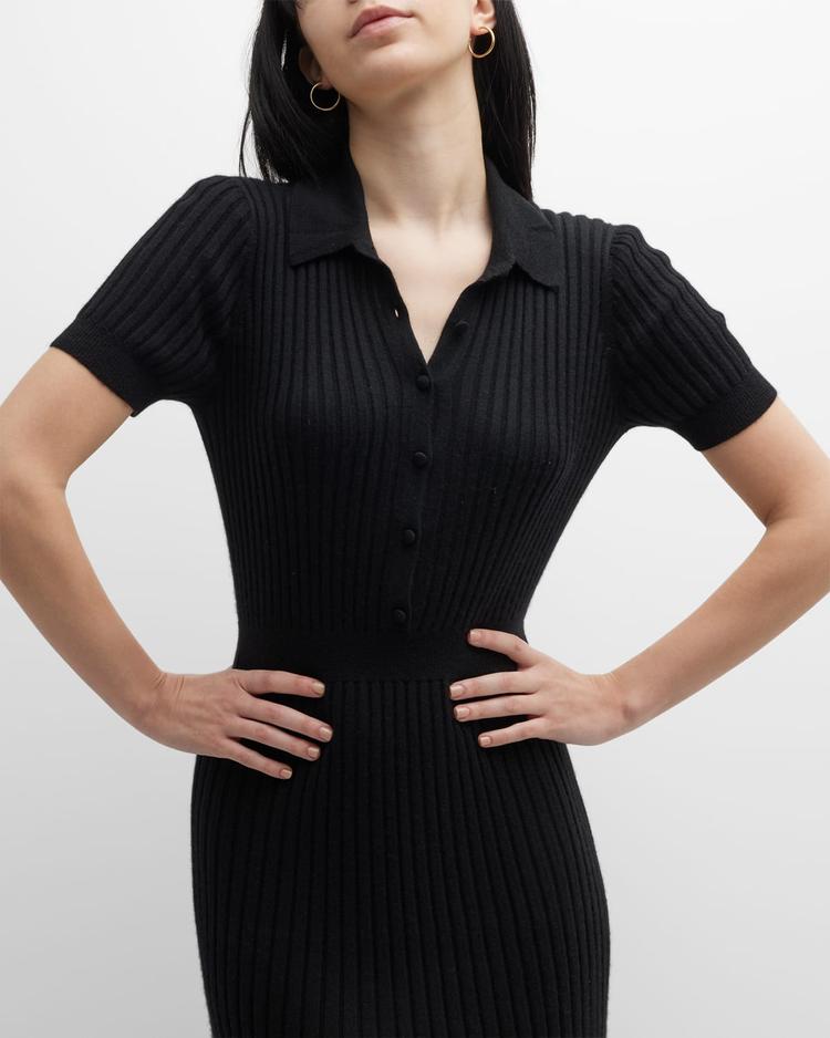 amor polo ribbed cashmere dress