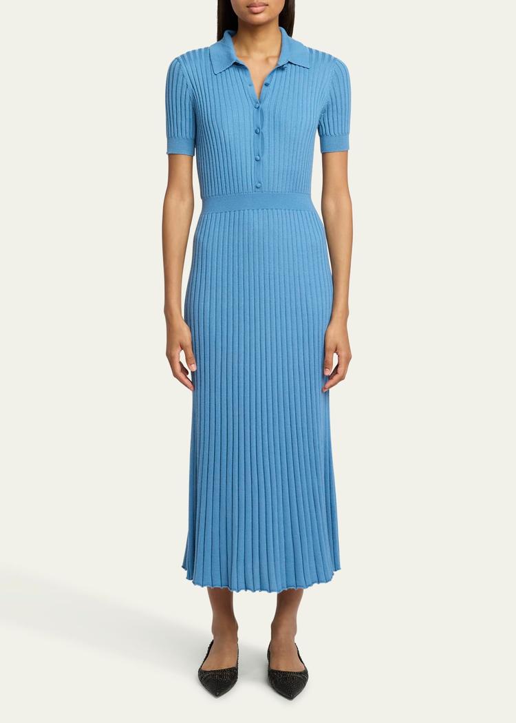 amor ribbed cashmere midi dress