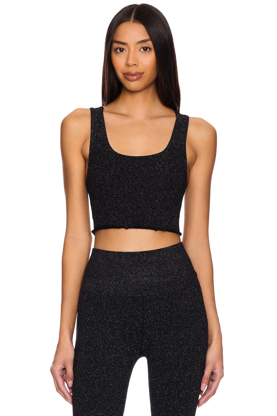 amor shimmer crop tank top