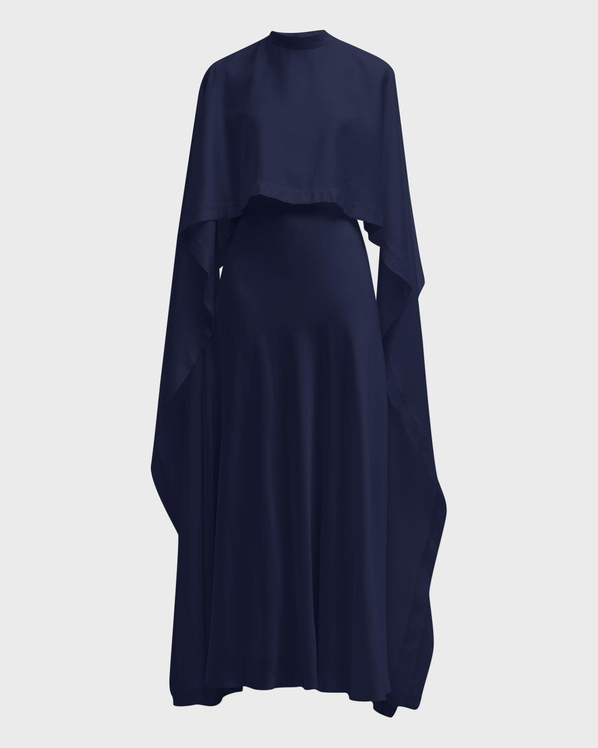 amory cutout cape-sleeve gown
