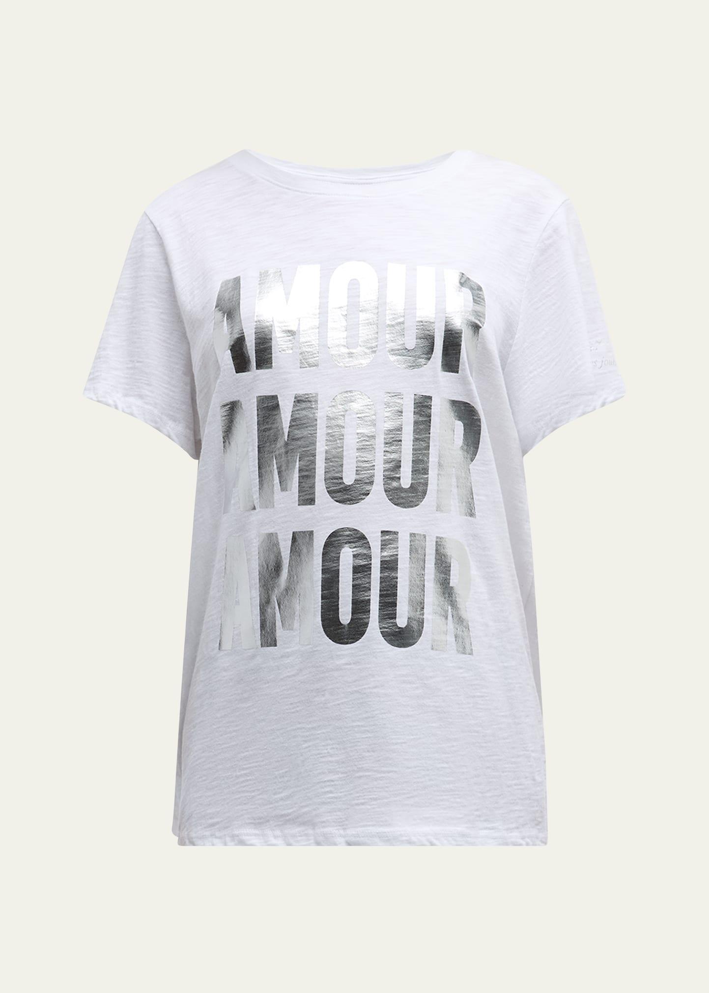 amour foiled print short-sleeve cotton tee