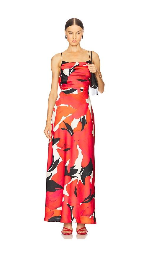 amur alyina gown in red.