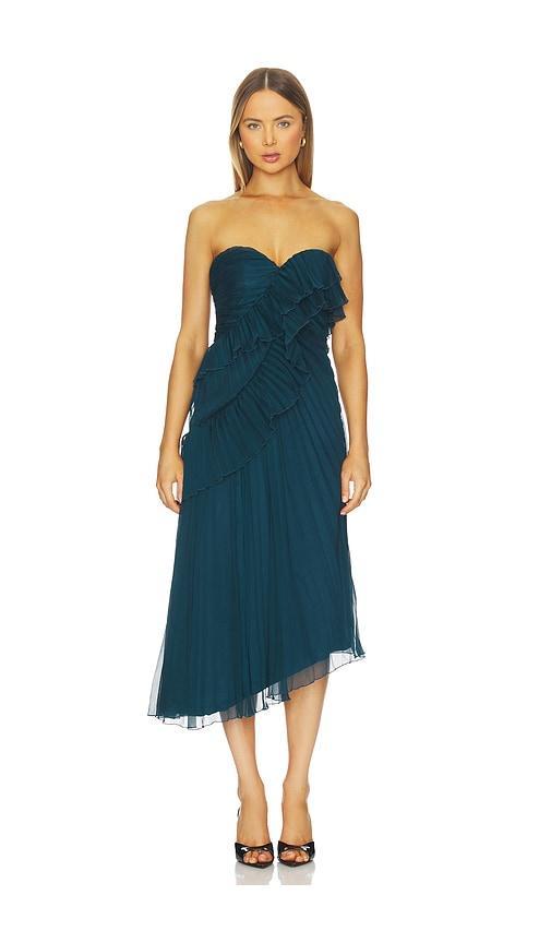 amur caitlyn midi dress in teal.