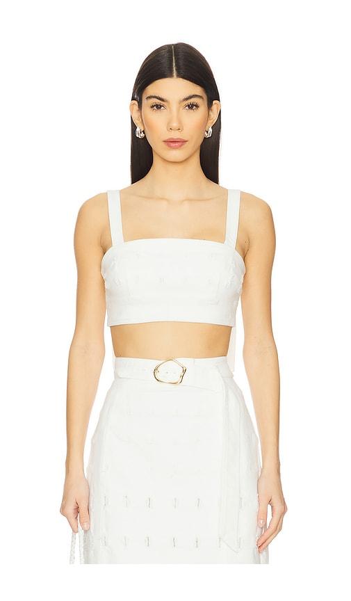 amur gabi textured top in white.