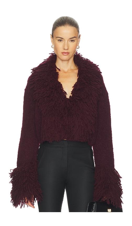 amur lilia knit top in burgundy.