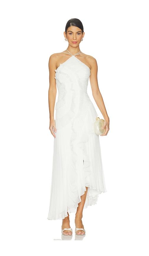 amur lorelie halter gown in ivory.