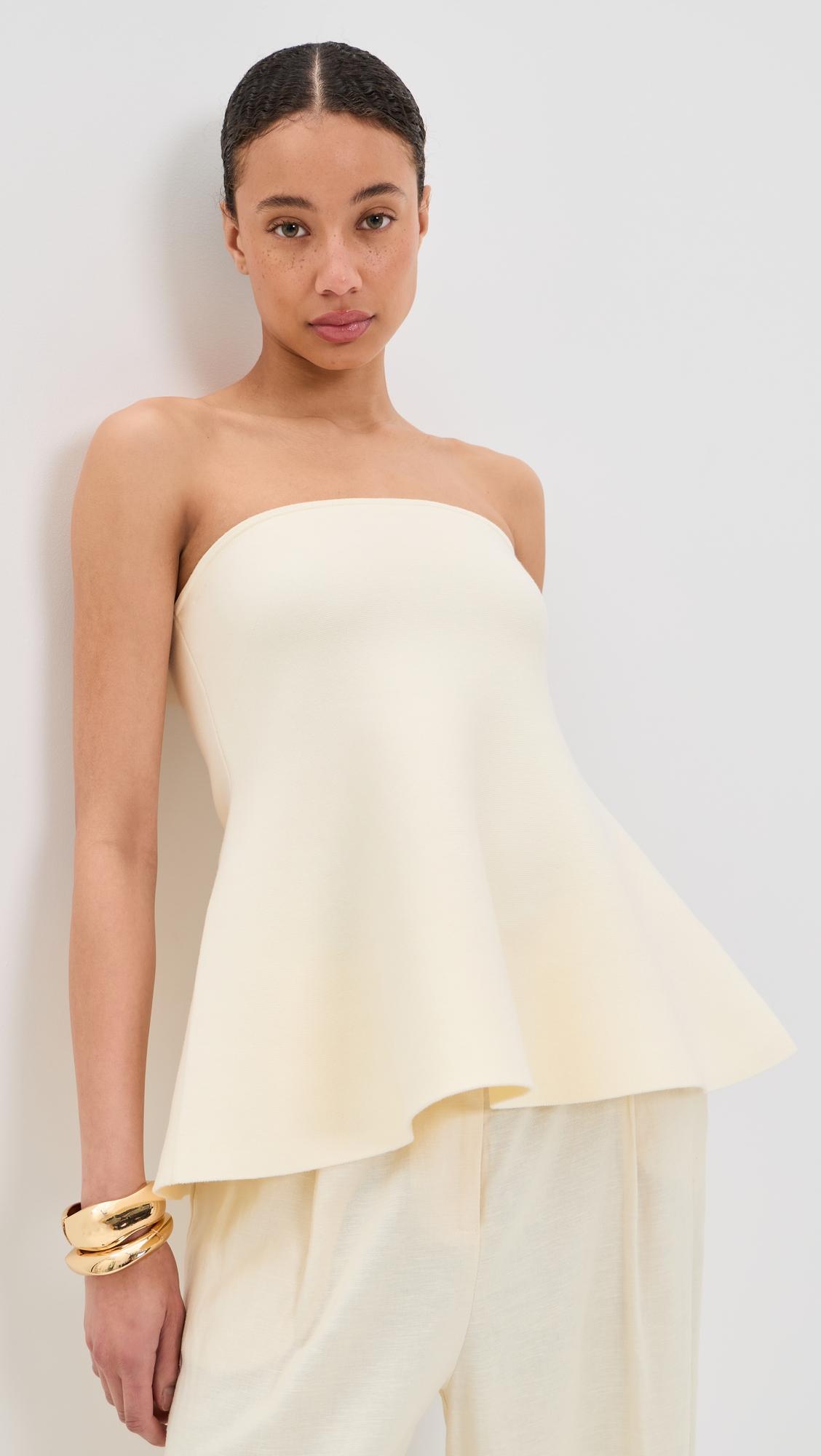 amy knitted bandeau peplem top