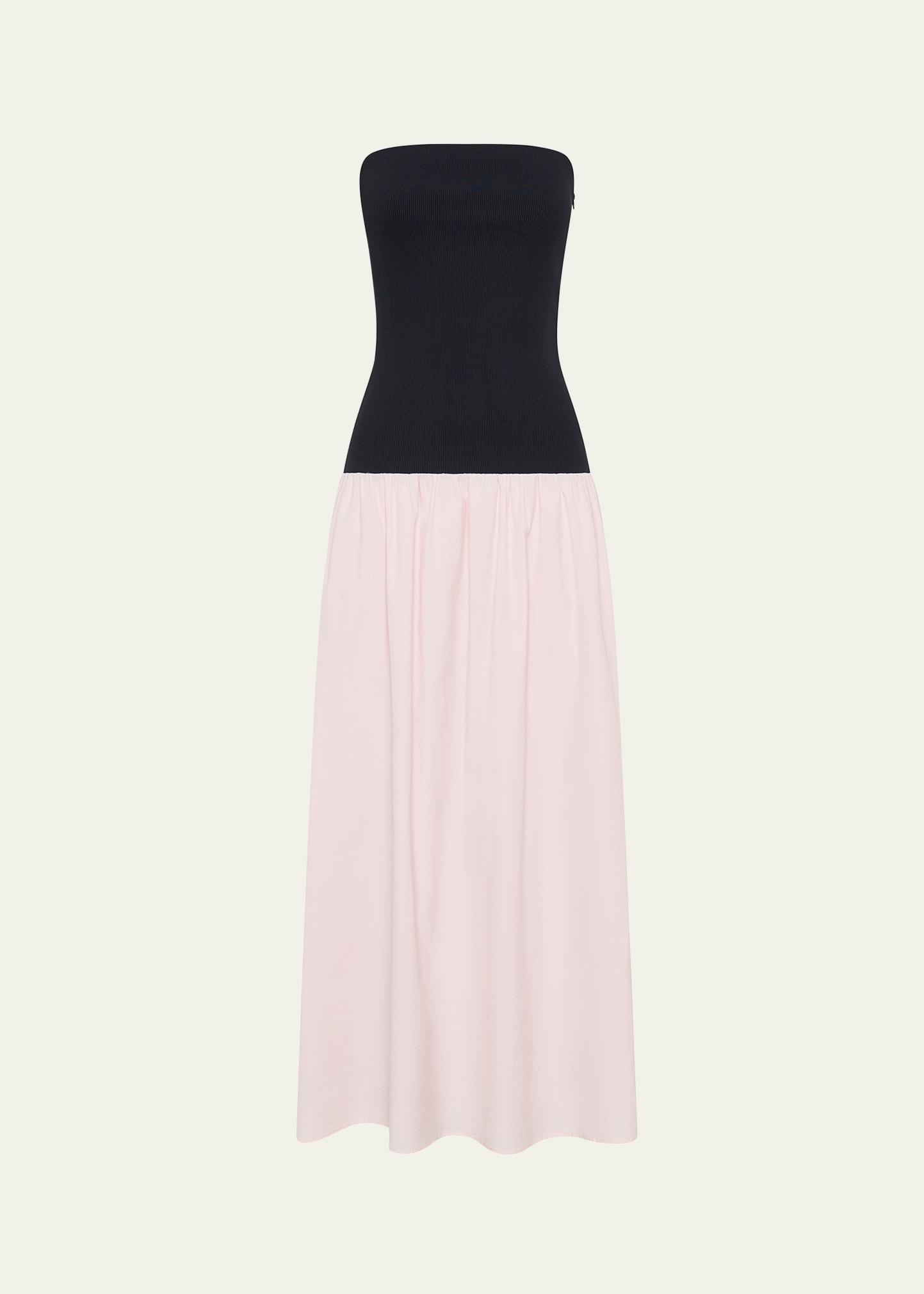 amyra strapless drop-waist maxi dress