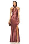 ana halter dress with removable flower