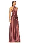 ana halter dress with removable flower