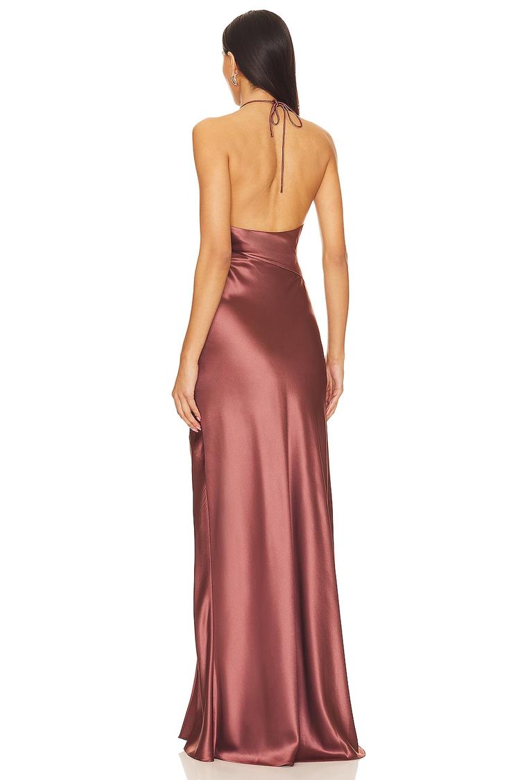 ana halter dress with removable flower