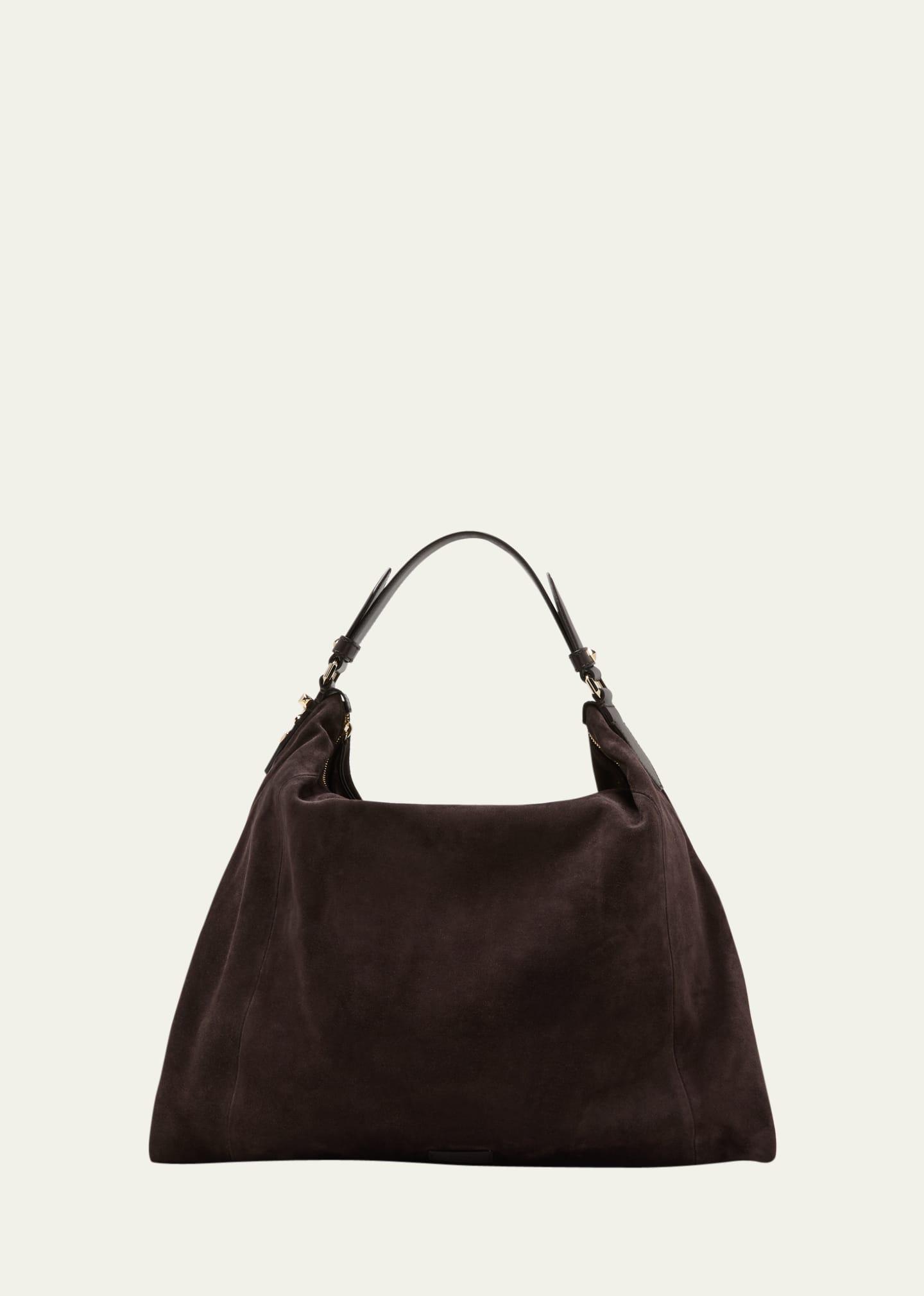 ana zip suede hobo bag