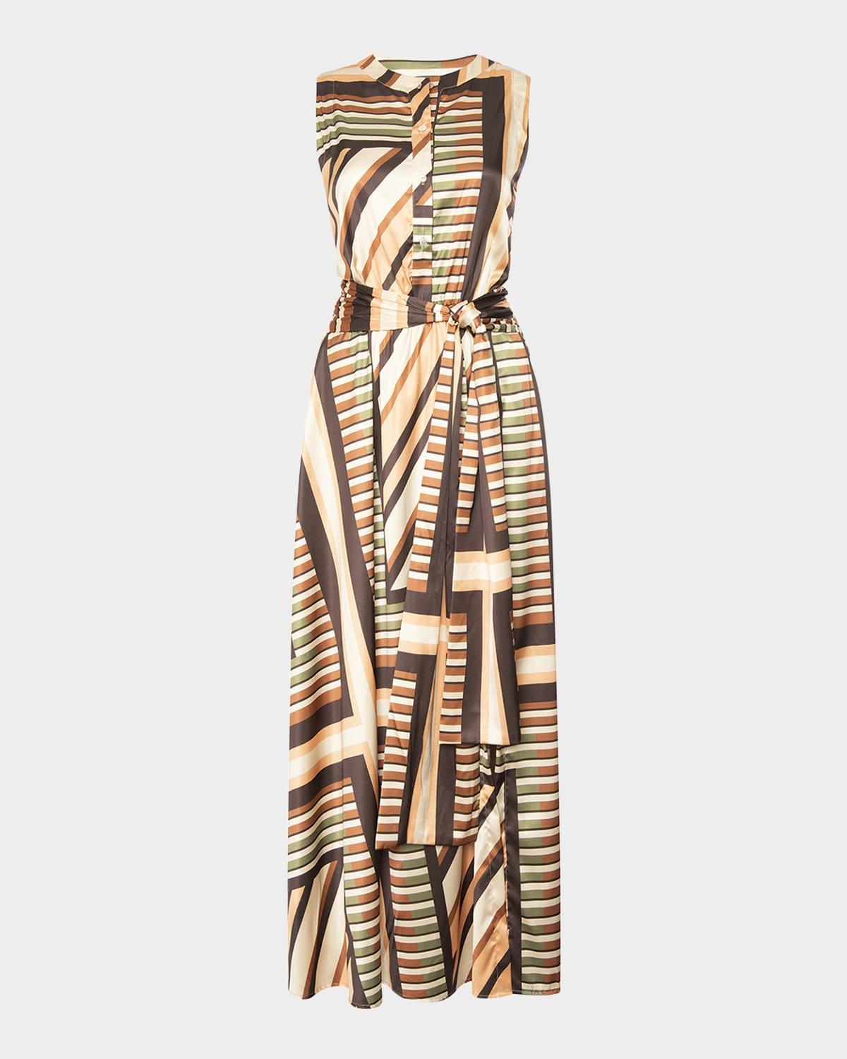 anabella geometric scarf midi dress
