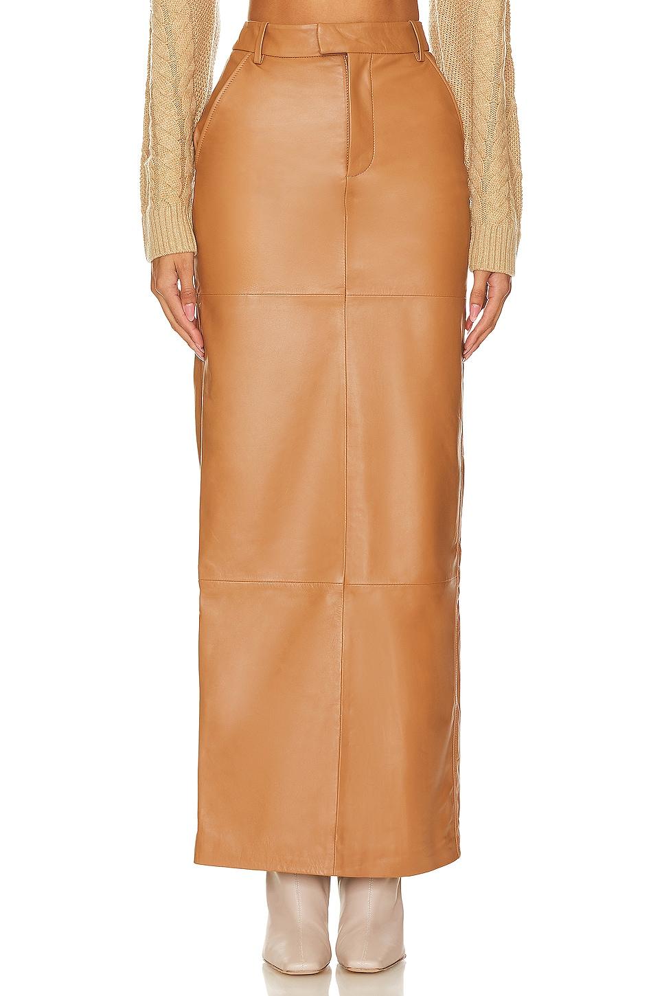 anabella leather maxi skirt