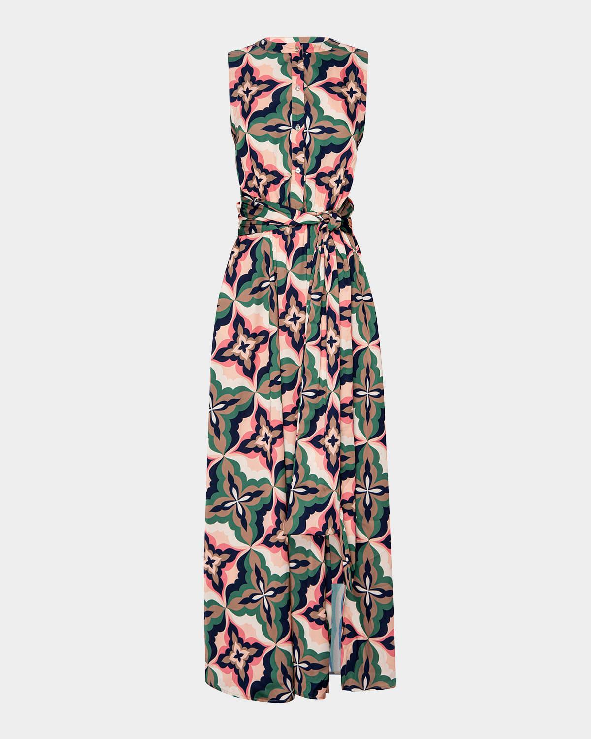 anabella mosaic tile maxi dress