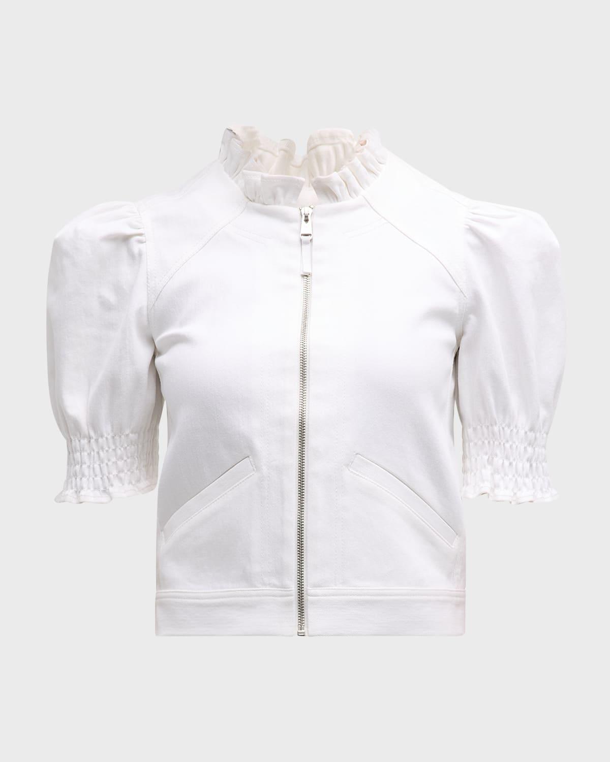 anabella short-sleeve zip-front jacket